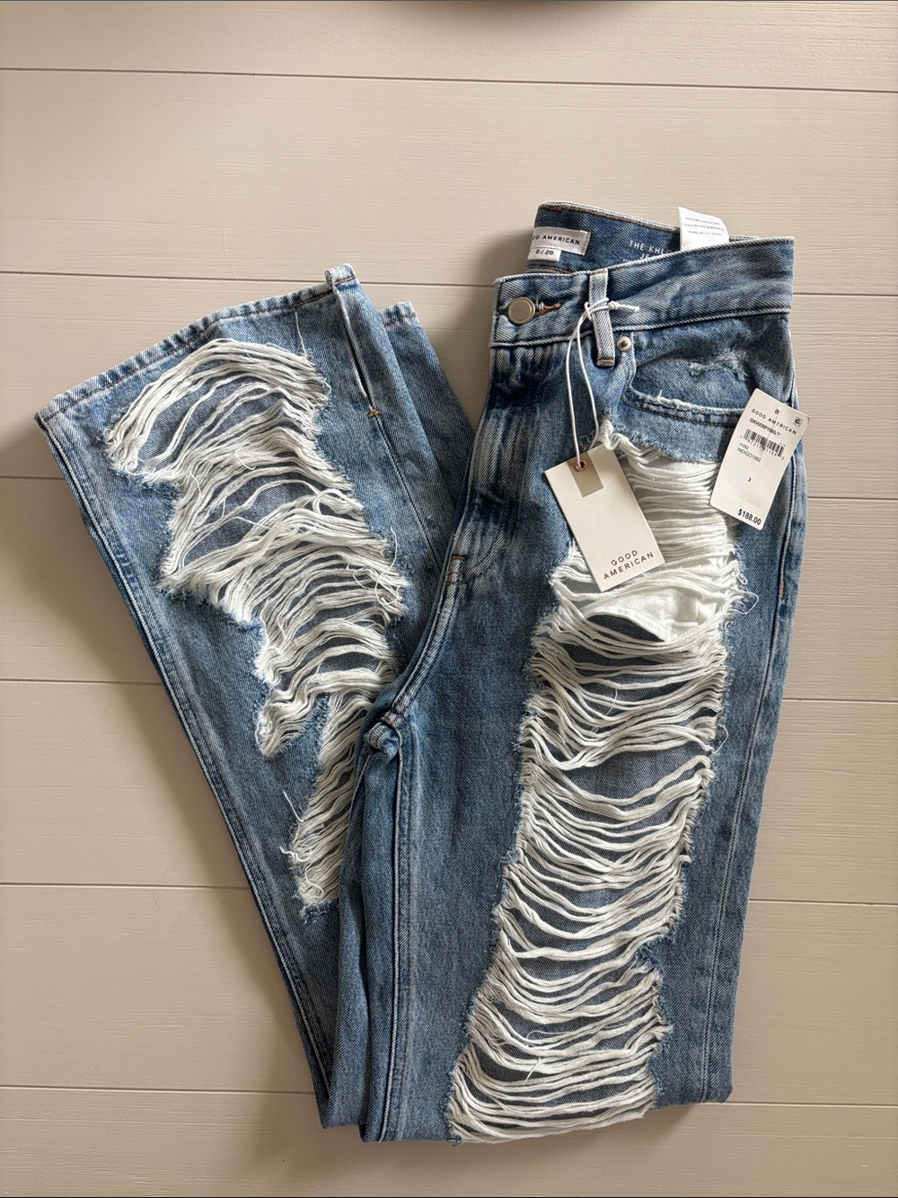 Good American The Khloe Jean Super High Rise Waist Cinching Straight Fit 2/26
